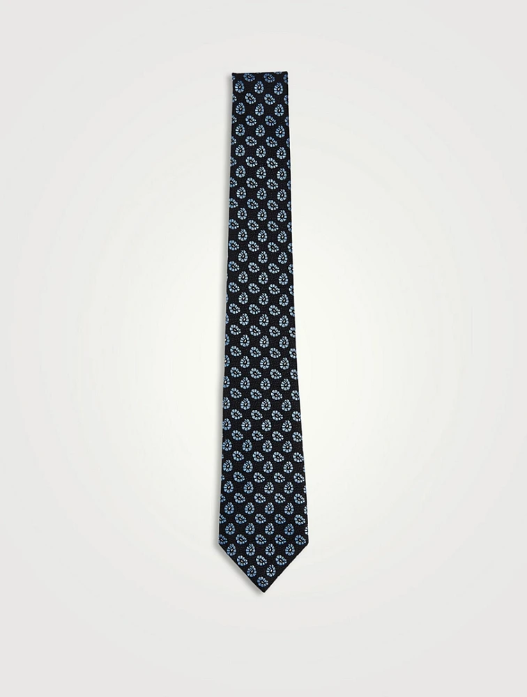 Floral Patterned Silk Tie
