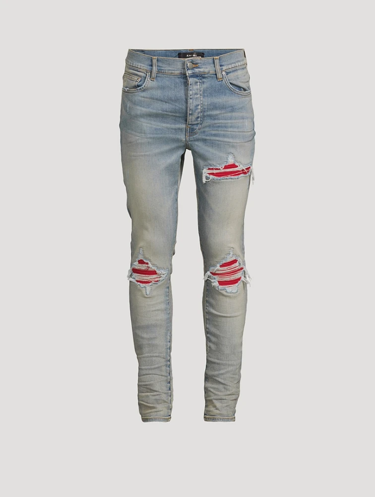 MX1 Ultrasuede Repaired Skinny Jeans