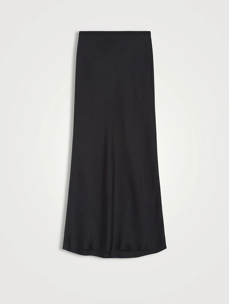 Bar Silk Midi Slip Skirt