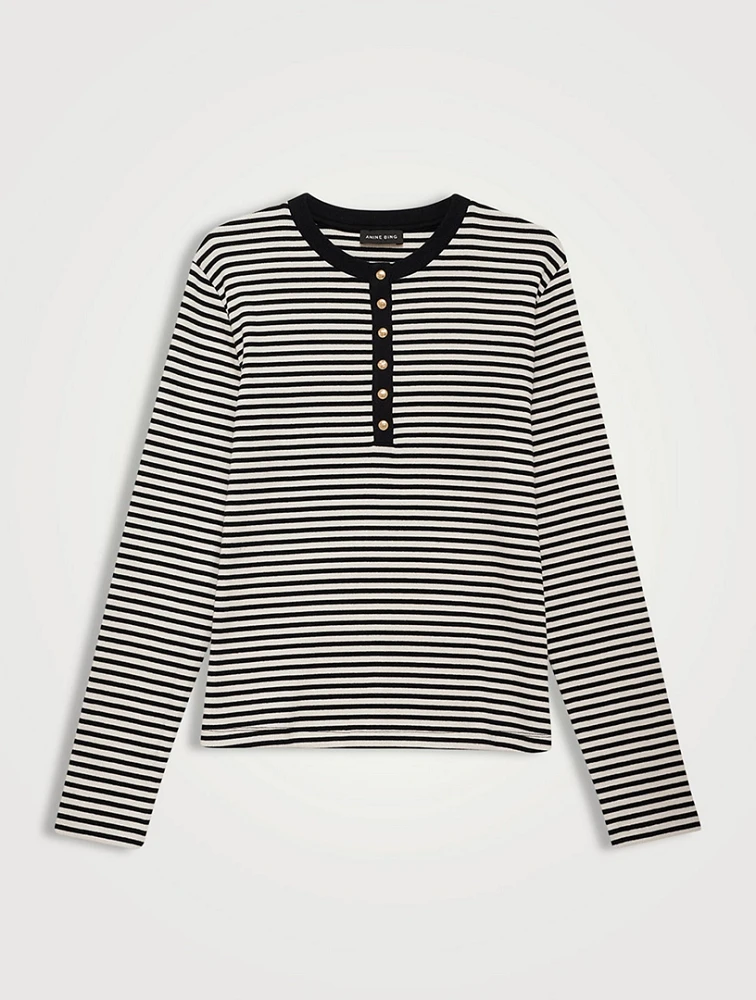 Alessia Striped Henley Shirt