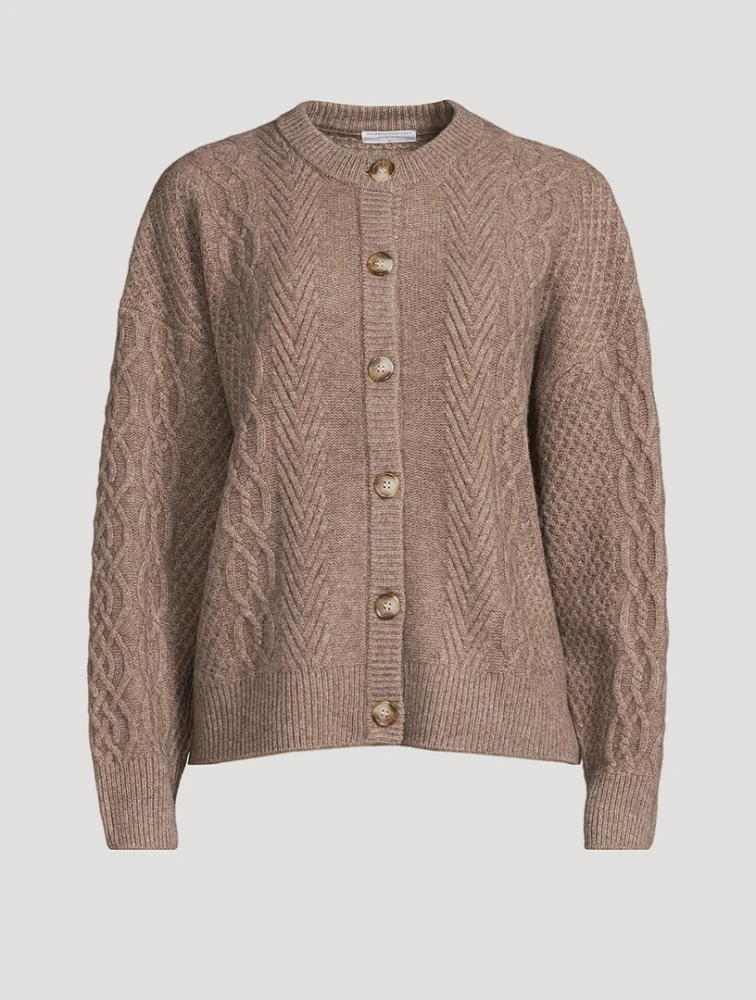 Cable-Knit Yak Wool Cardigan