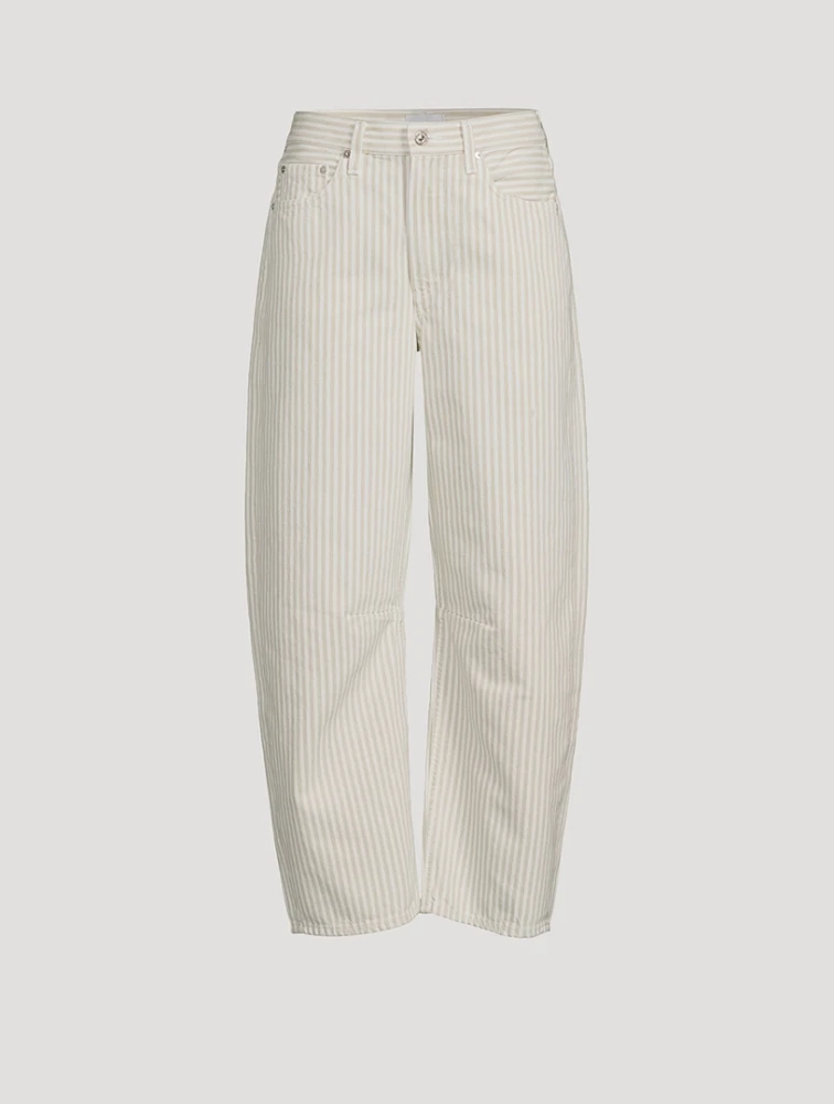 Miro Barrel-Leg Jeans Stripe Print