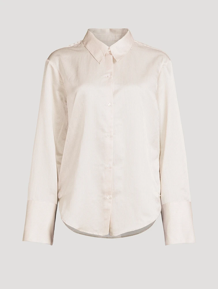 Camilia Cotton Silk Shirt Stripe Print