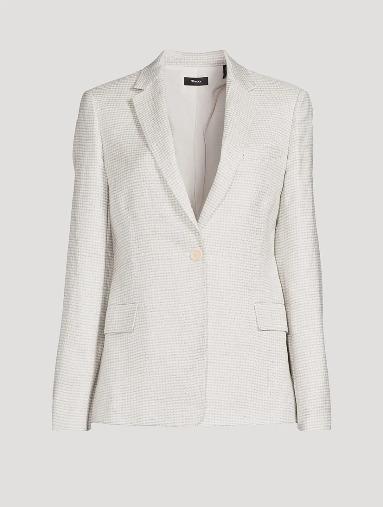Slim Blazer Houndstooth Print