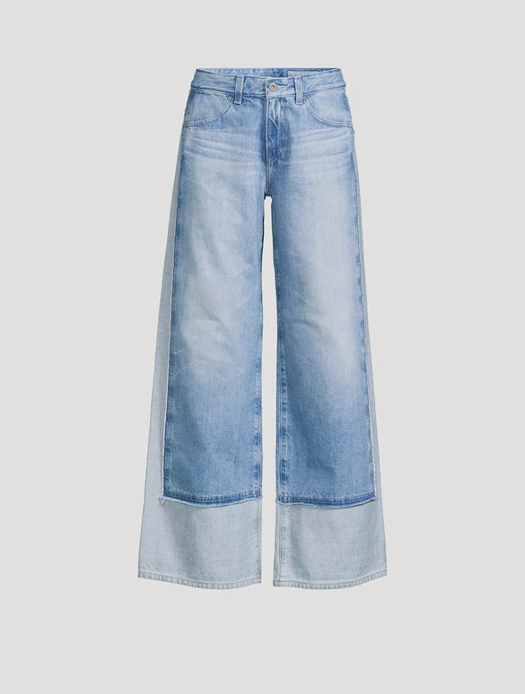 Adria Colourblock Low-Rise Wide-Leg Jeans