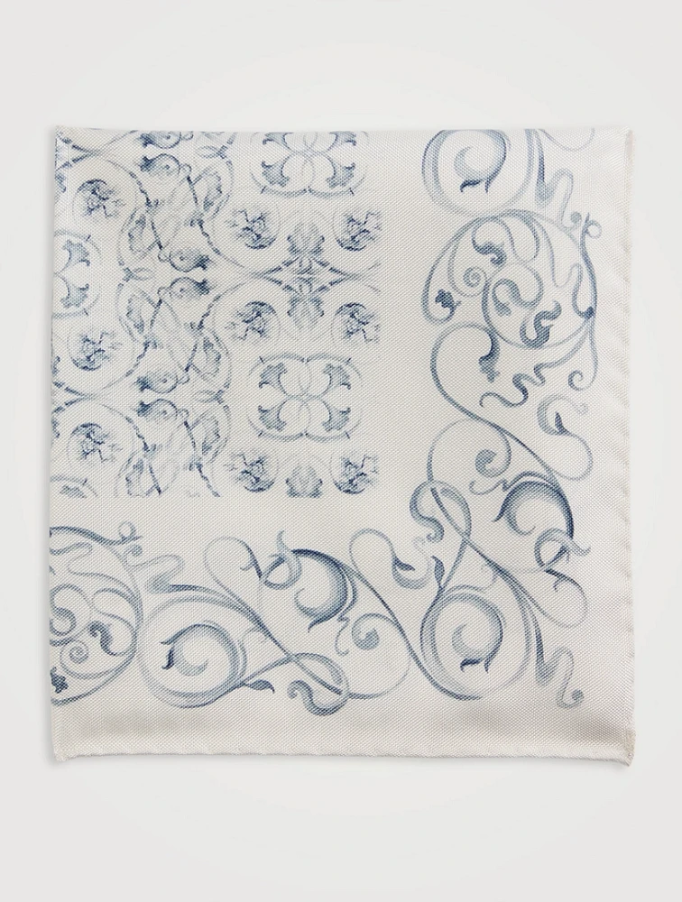 Silk Pocket Square In Floral Print