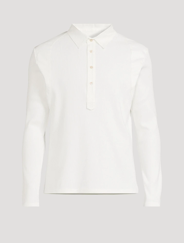 Dub Ribbed Jersey Long-Sleeve Polo