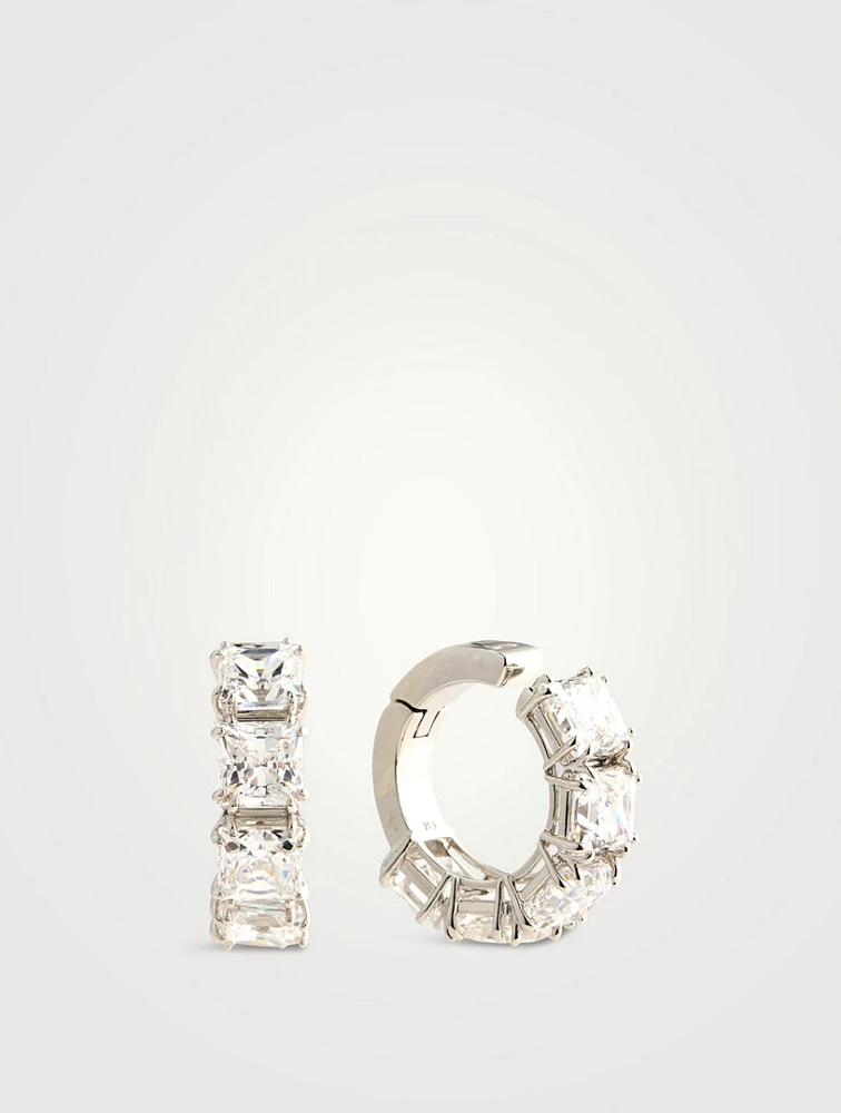Matrix Crystal Clip Hoop Earrings