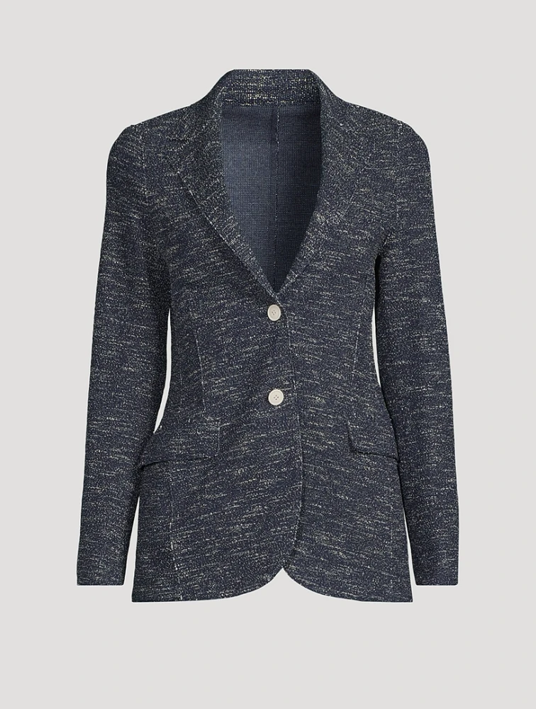 Single-Breasted Unlined Knit Blazer