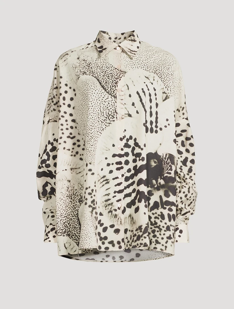 Casia Oversized Shirt Orchid Petal Print