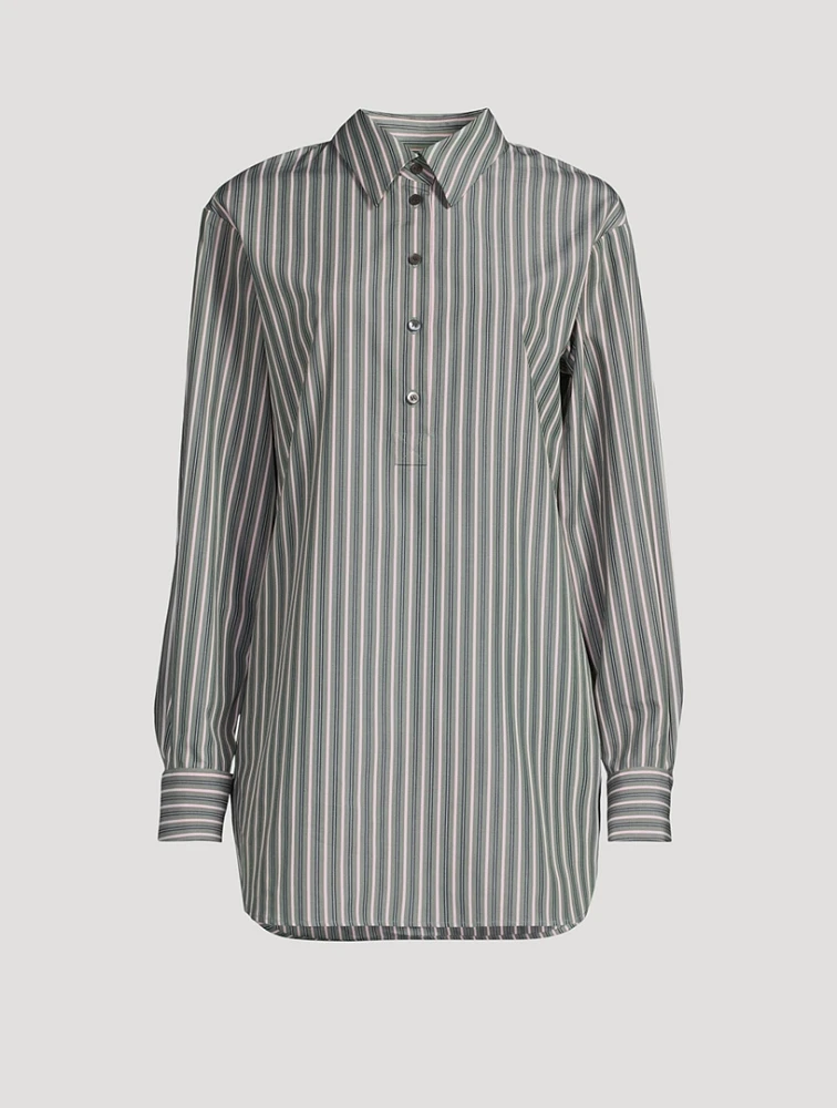 Corsala Poplin Shirt Stripe Print