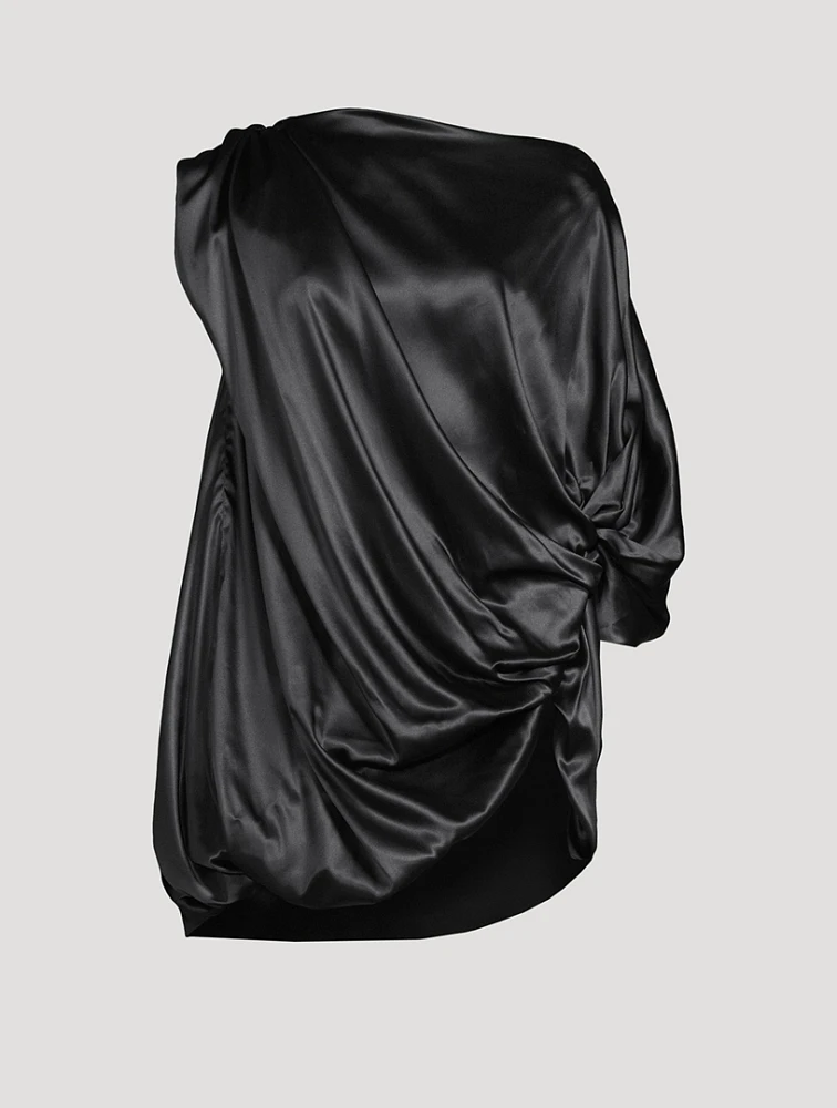 Calant Draped Satin Blouse