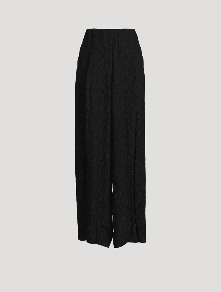 Pila Crinkled Wide-Leg Trousers