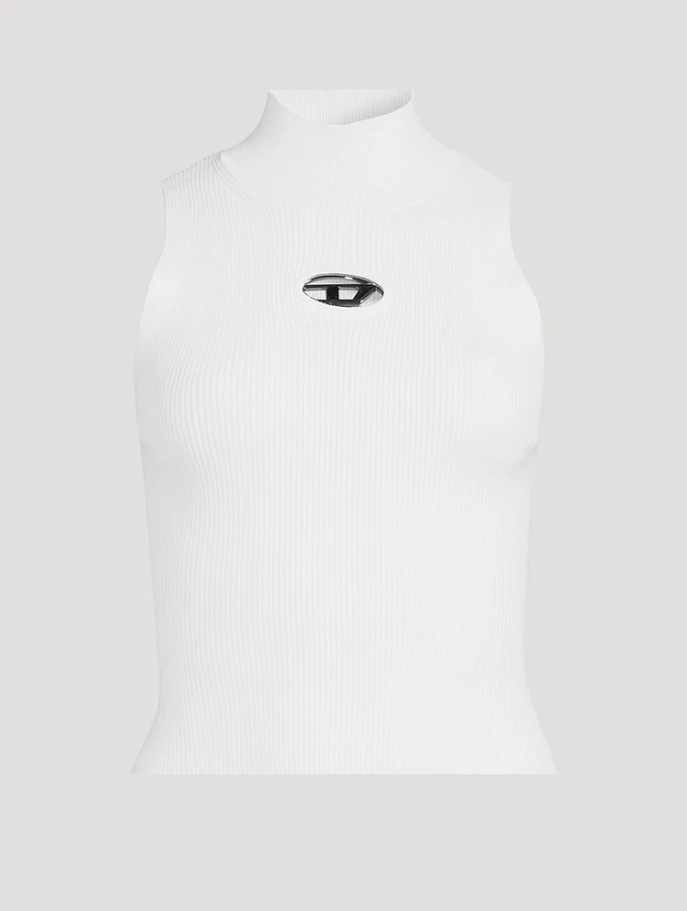 Sleeveless Mockneck Sweater