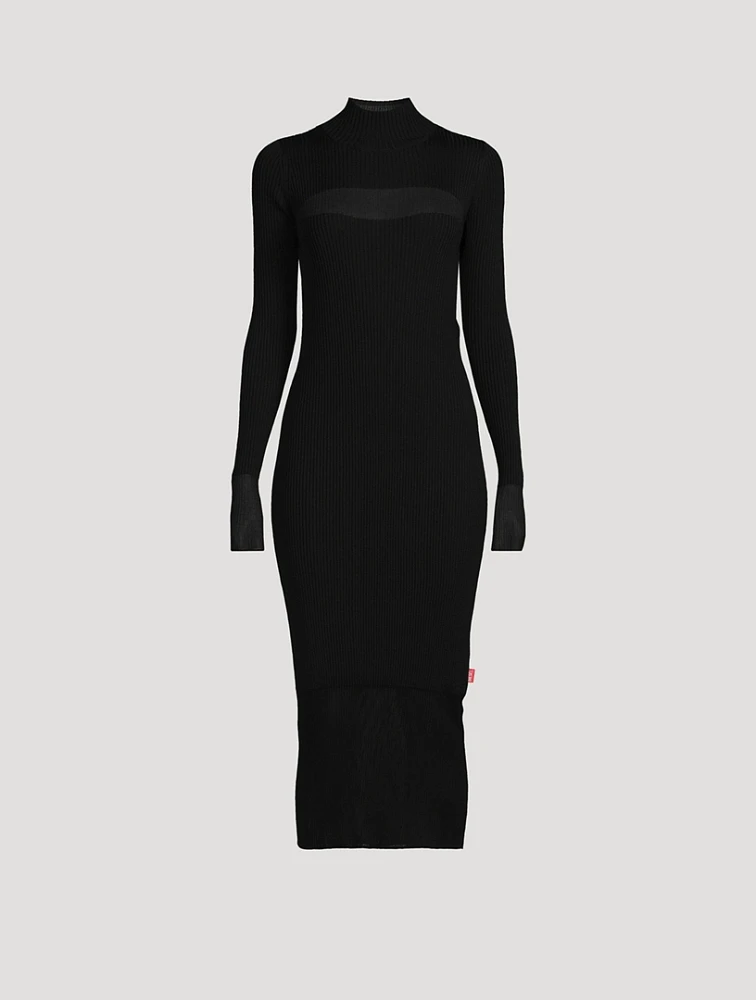 Slint Rib-Knit Midi Dress
