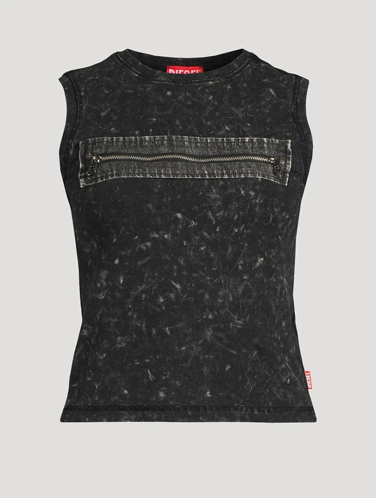 Arted Zipper-Trimmed Tank Top