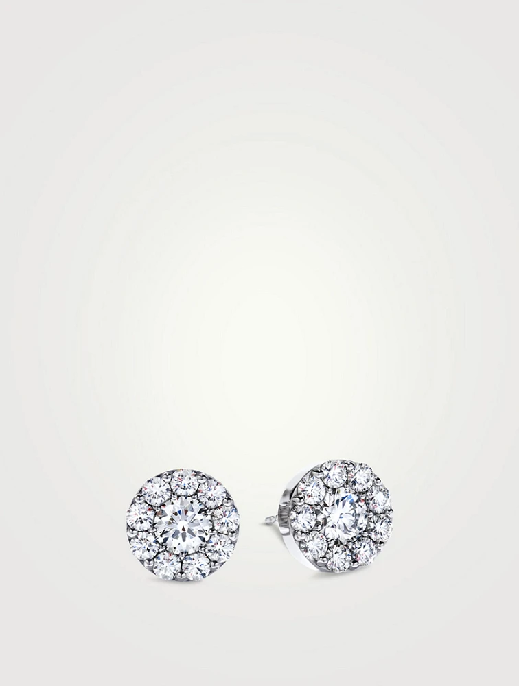 Fulfillment 18K White Gold Round Diamond Earrings