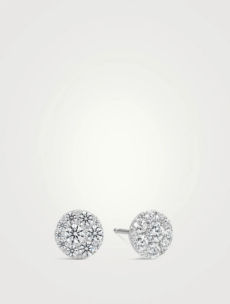 Tessa 18K White Gold Diamond Circle Earrings