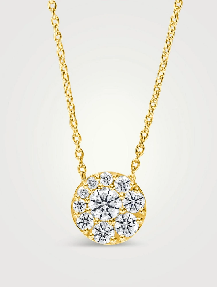 Tessa 18K Gold Diamond Circle Pendant Necklace