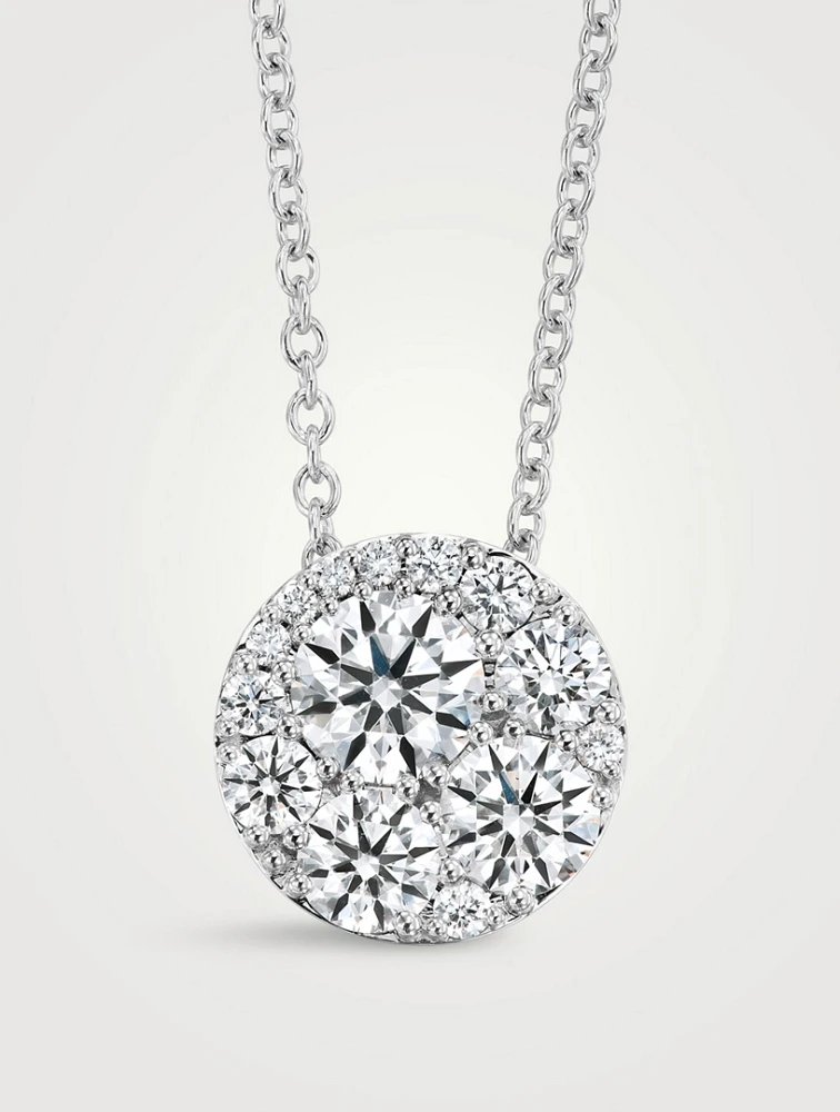 Tessa 18K White Gold Diamond Circle Pendant Necklace