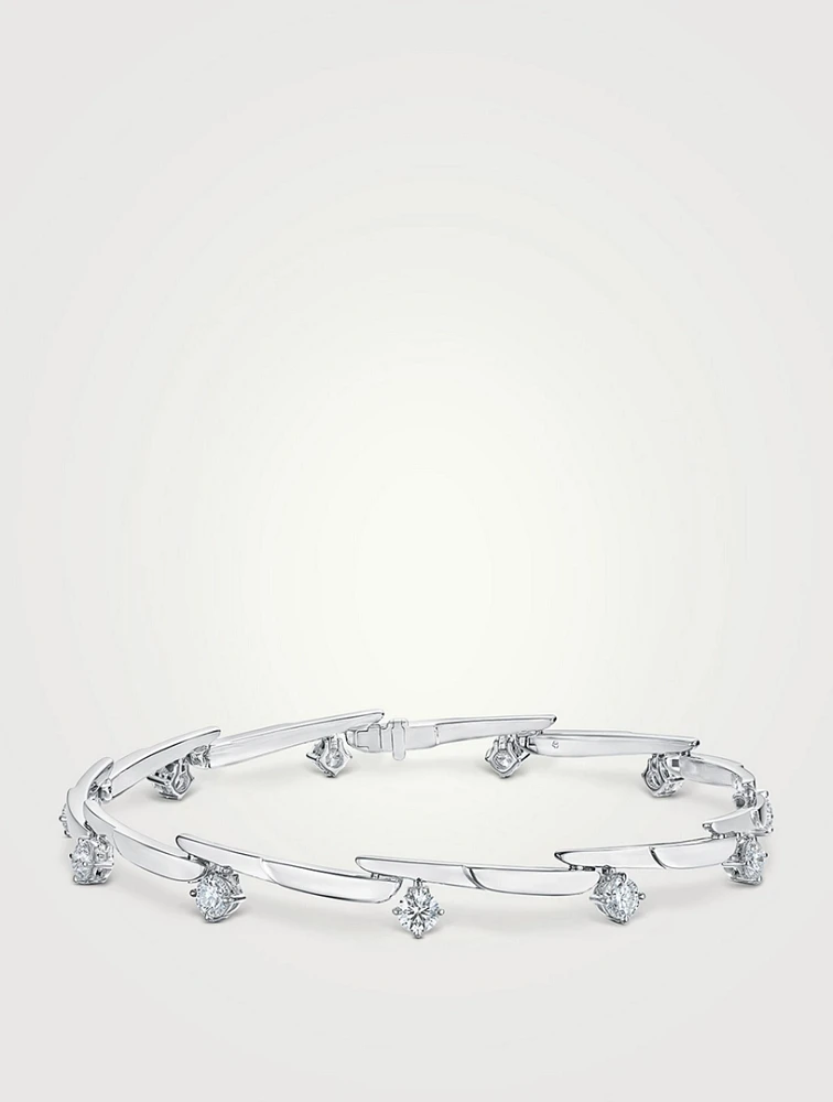 VELA 18K White Gold Crossover Bracelet With Diamonds