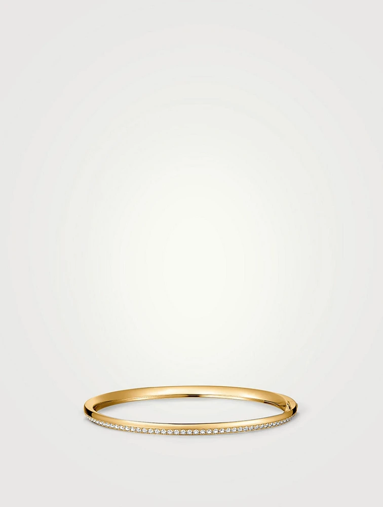 Barre 18K Gold Pavé Diamond Bangle Bracelet
