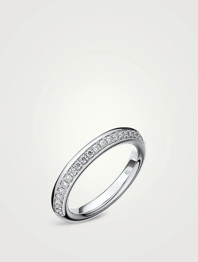 Barre 18K White Gold Pavé Diamond Band