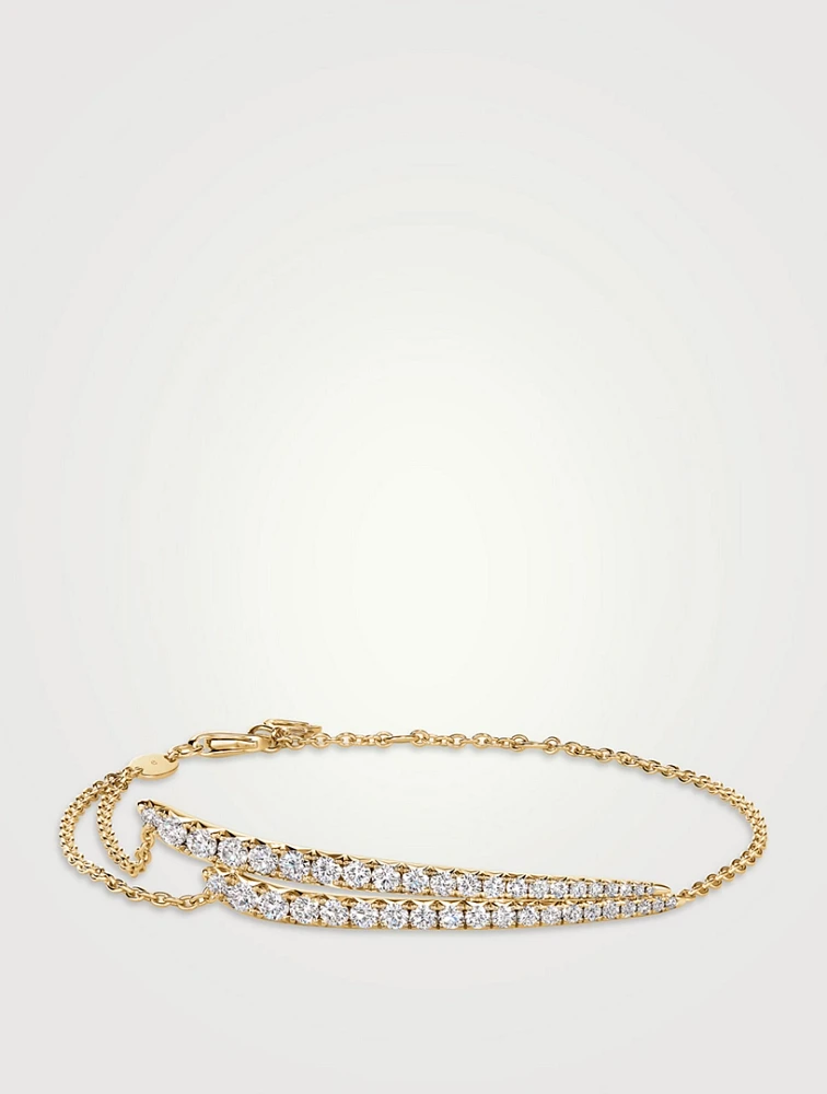 VELA 18K Gold French Cut Pavé Diamond Bracelet