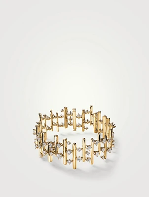 Barre 18K Gold Multi-Row Small Bracelet With Diamonds