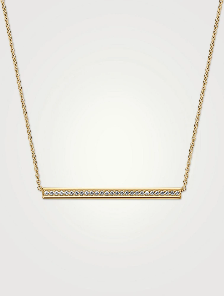 Barre 18K Gold Pavé Pendant Necklace With Diamonds