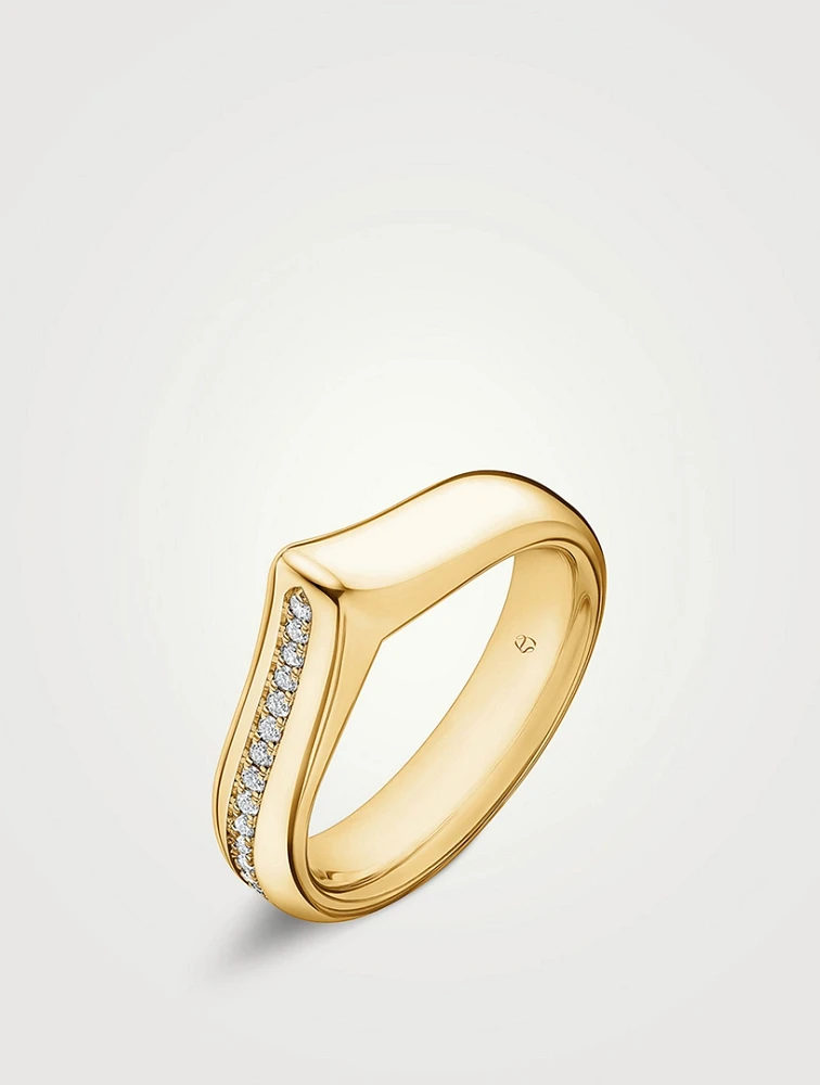 LU 18K Gold Diamond Band