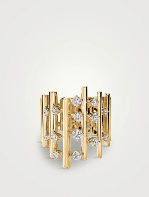 Barre 18K Gold Multi-Row Diamond Ring