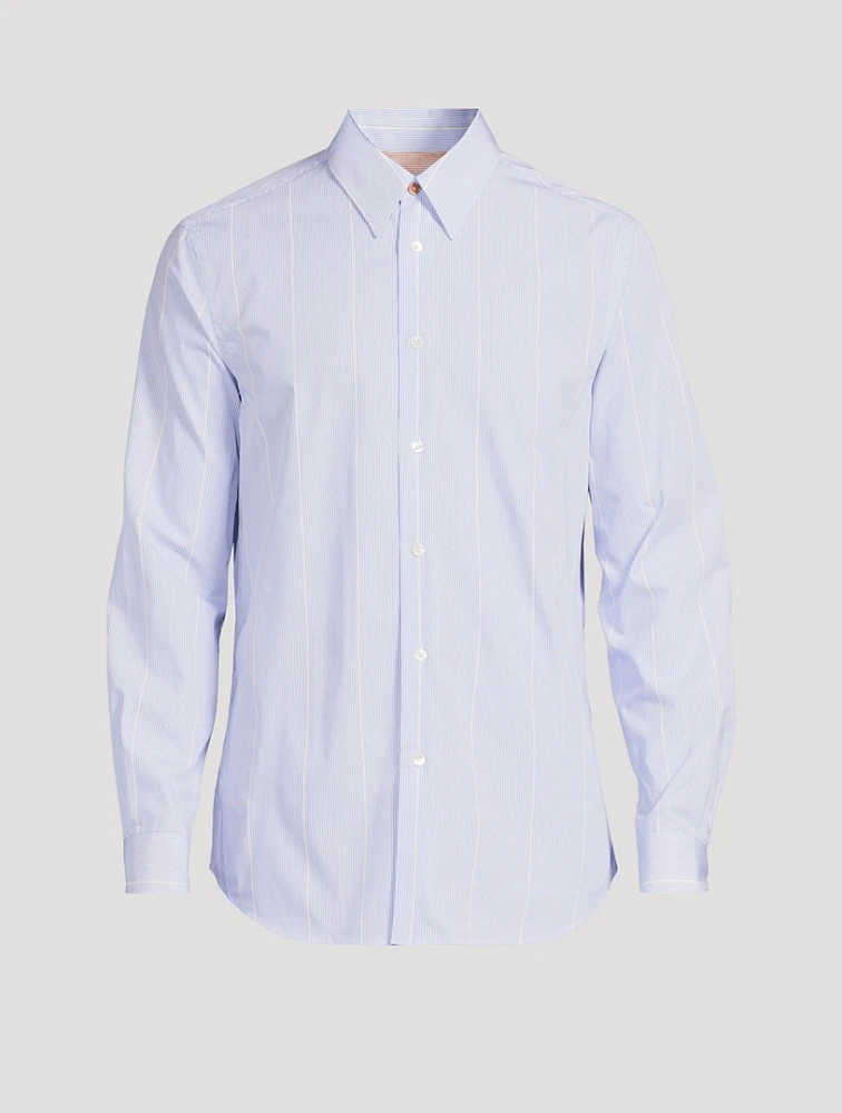 Poplin Long-Sleeve Shirt Stripe Print