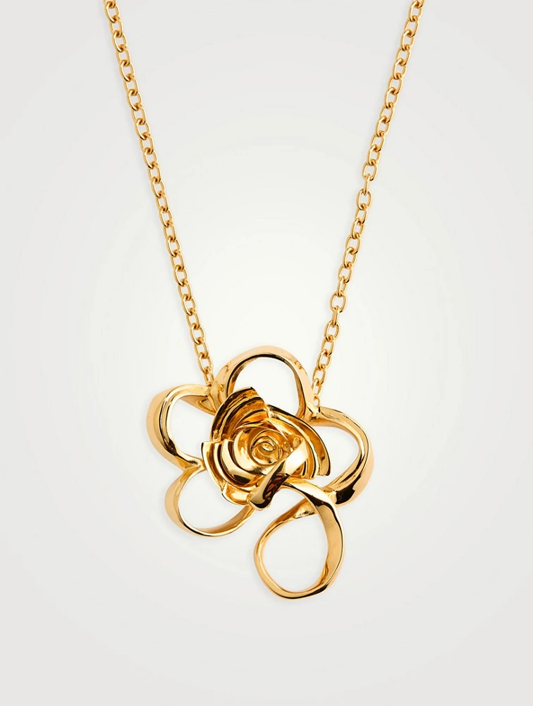 Geometric Rose Pendant Necklace