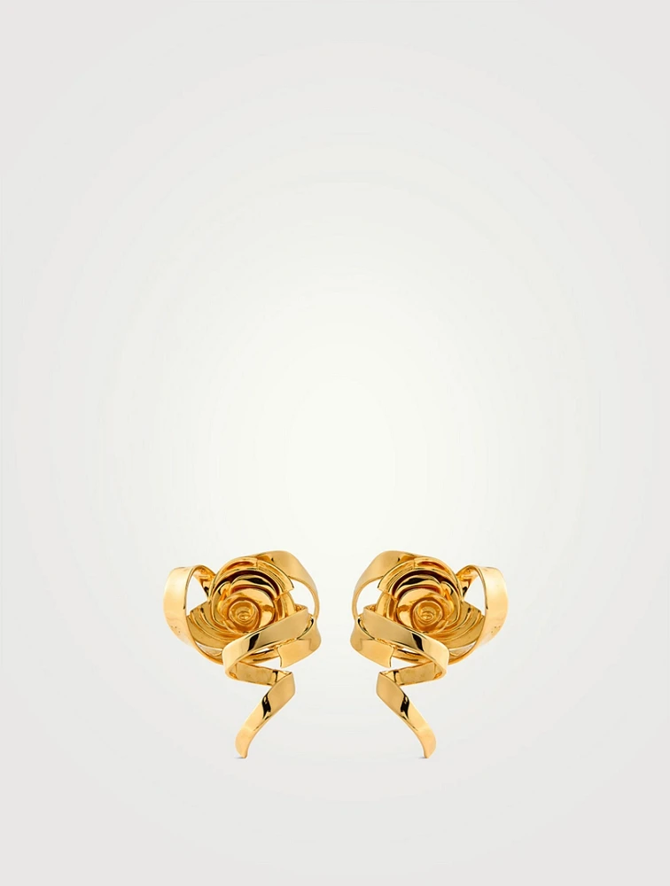 Geometric Rose Earrings