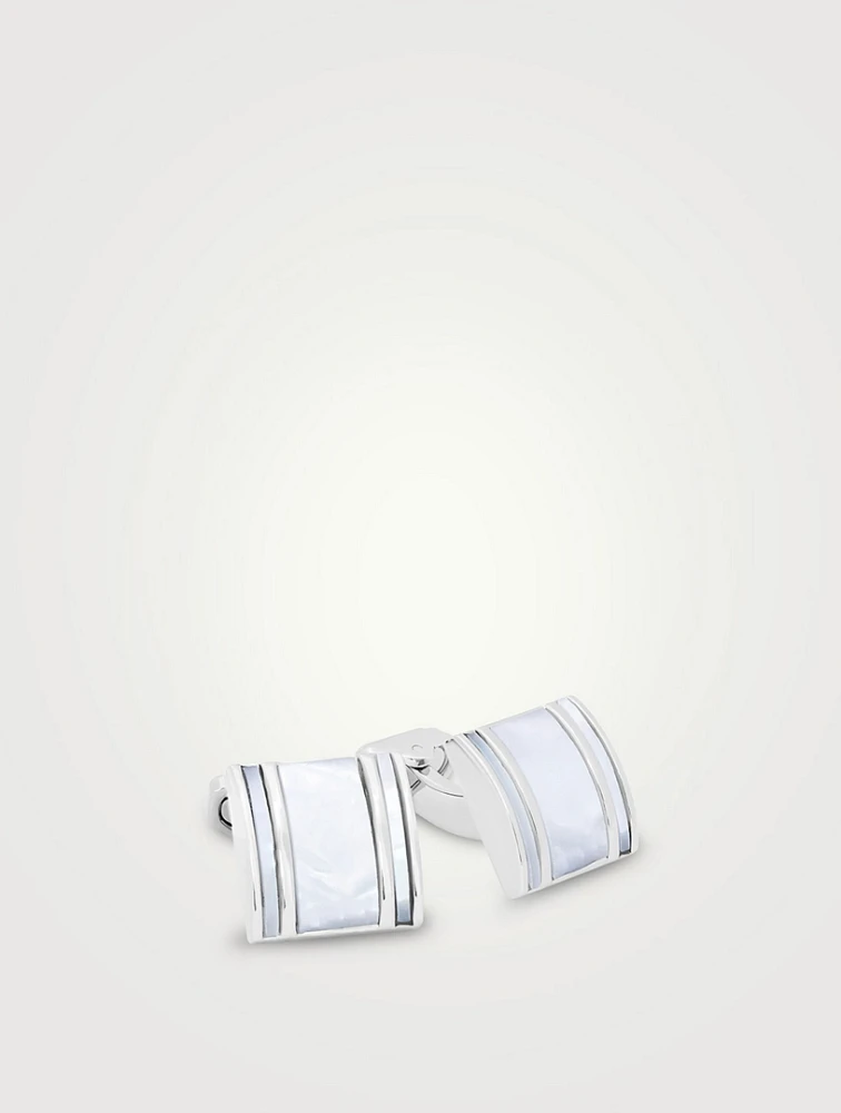 D-Shape Semi-Precious Cufflinks