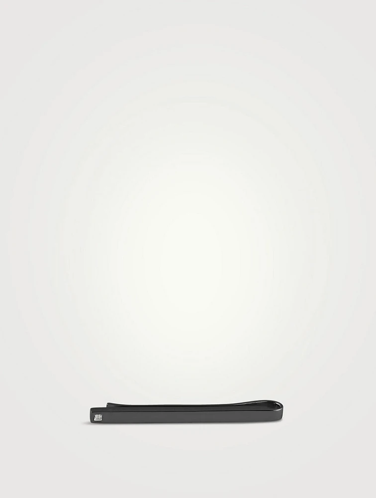 Gunmetal Classic Slide Tie Clip With Crystal