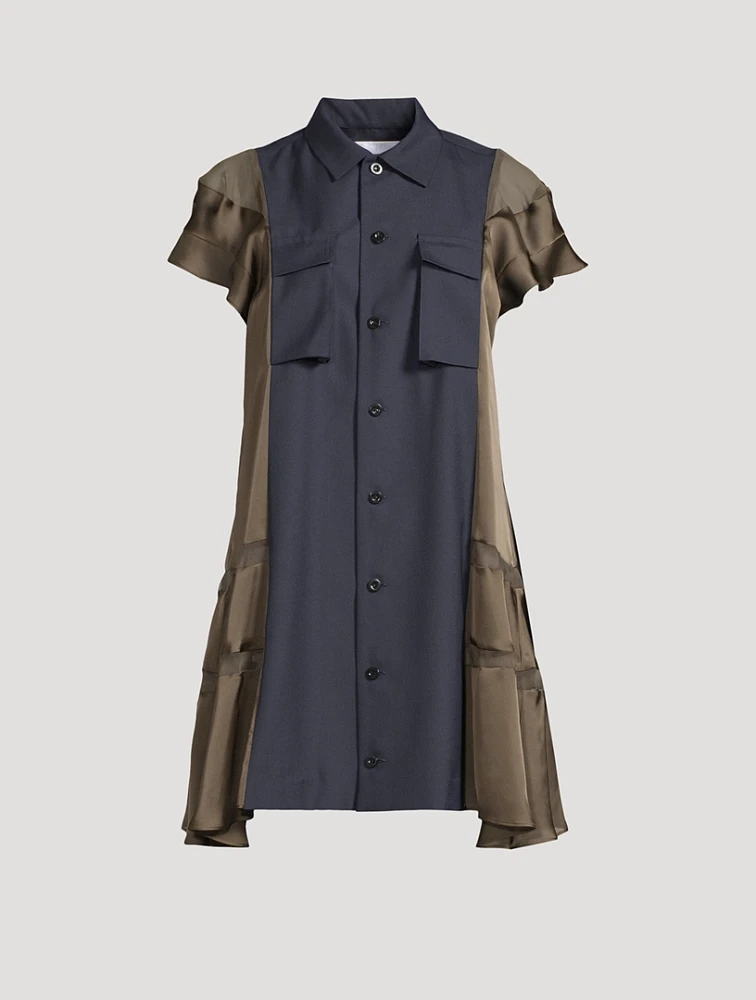 Mixed-Media Shirt Dress