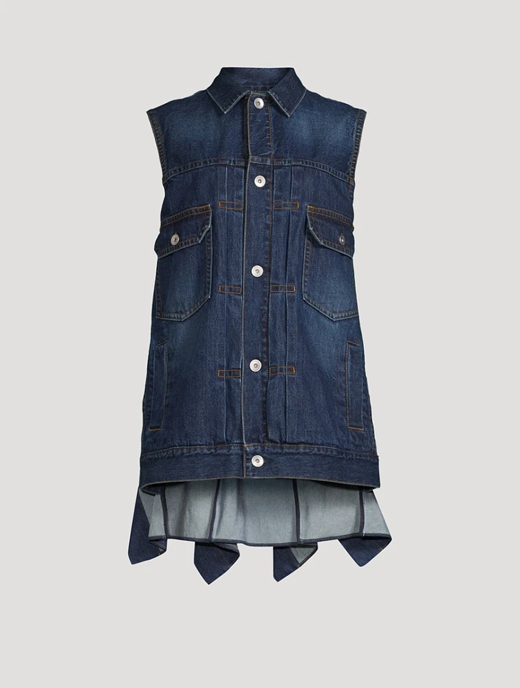 Ruffled Denim Vest