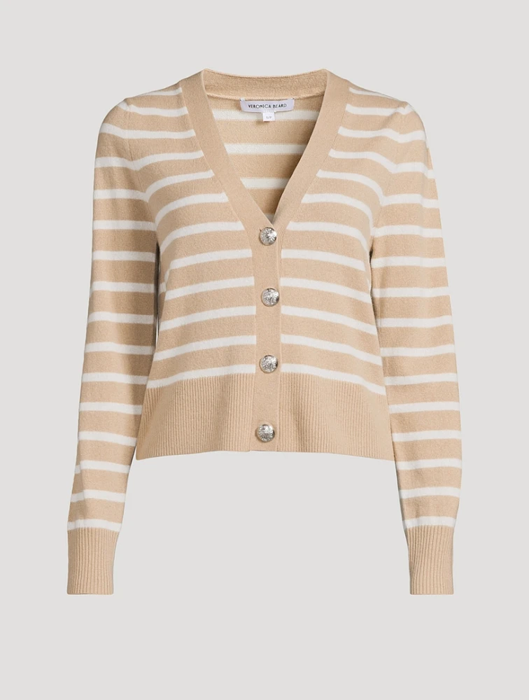 Solene Stripe Jacquard Cashmere Cardigan