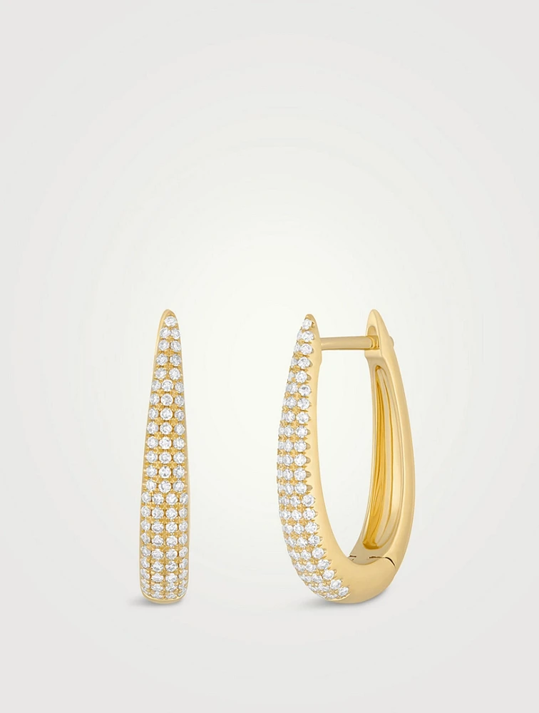 Maeve 14K Gold Hoop Earrings With Diamonds
