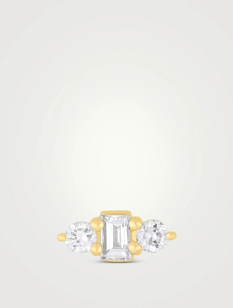 Mia 14K Gold Diamond Stud Earring