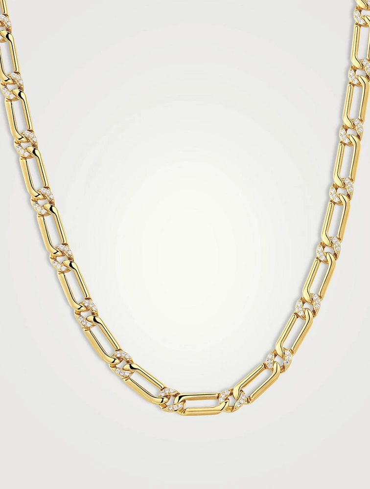 Two-Tone Pavé Link Necklace