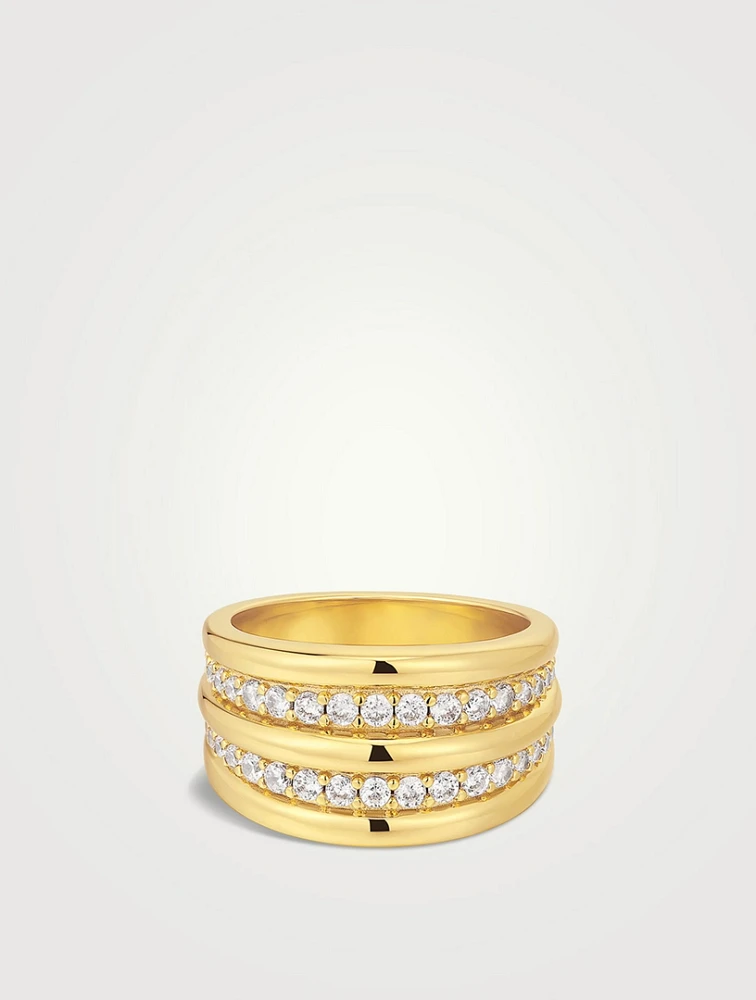 Positano Pavé Ridged Ring