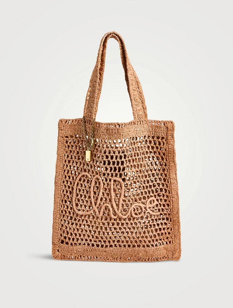 Summer Banana Raffia Tote Bag