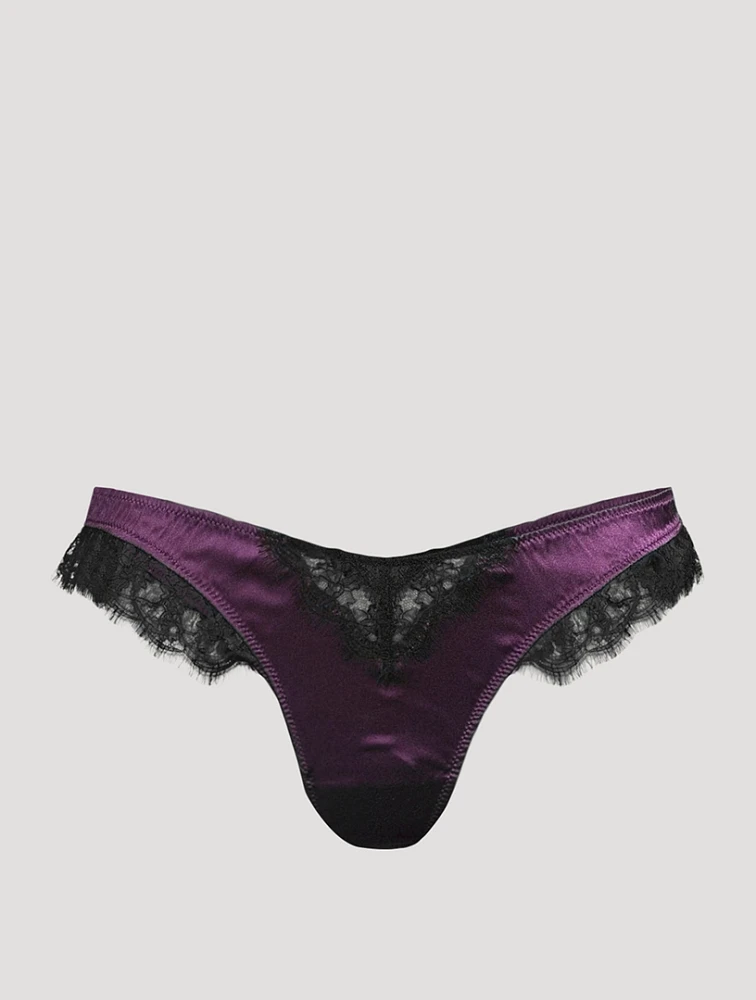 Lace Inset Thong