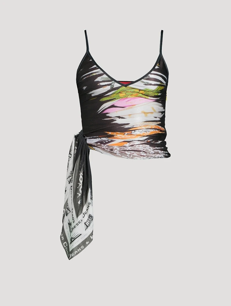 T-Lovsky Draped Cami Bandana Print