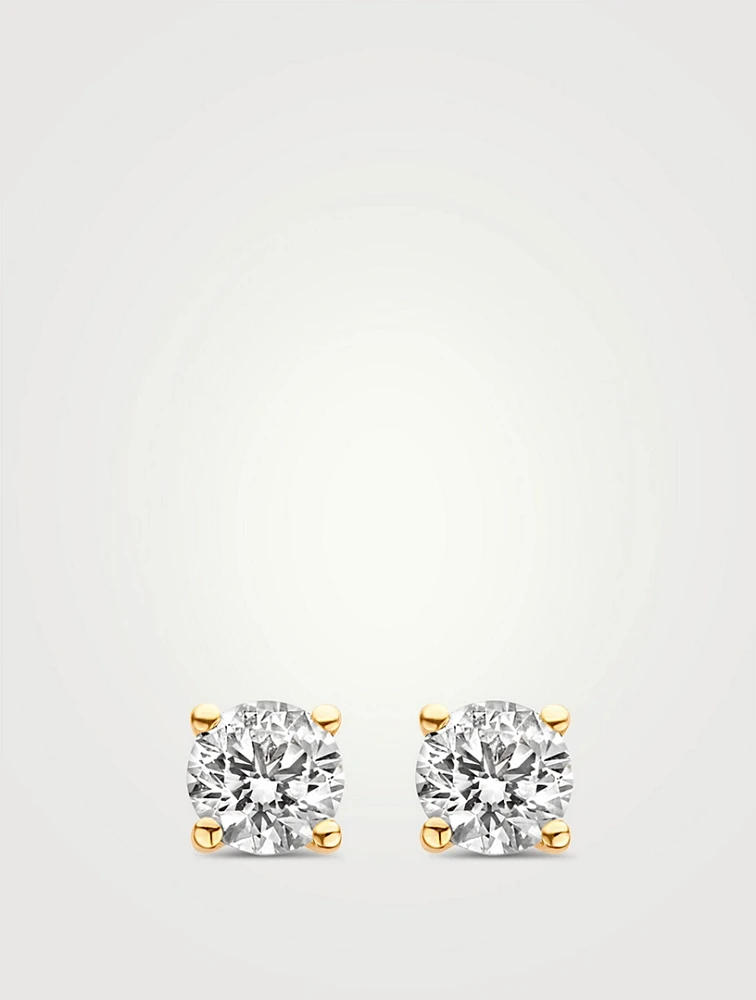 18K Gold Stud Earrings