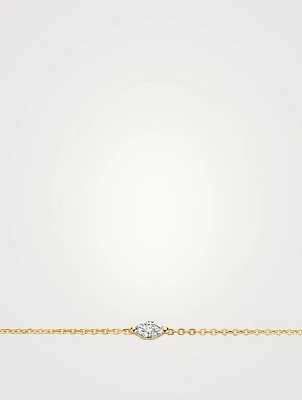 18K Gold Marquise Drop Chain Bracelet
