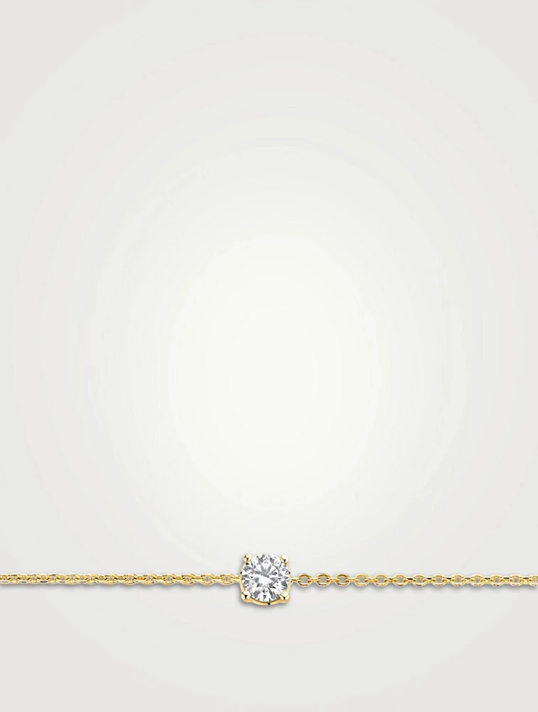 18K Gold Round Drop Bracelet